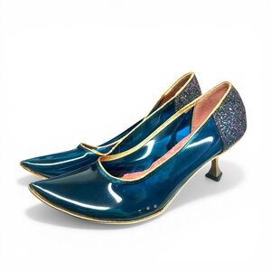 Vintage 1960s taj tajerie kitten heel 5 glitter curled toe  “I dream of Jeannie”